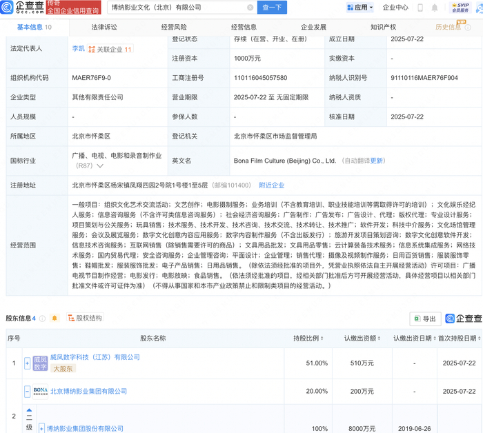博納影業攜手成立新公司，聚焦數字文化創意軟件開發新篇章